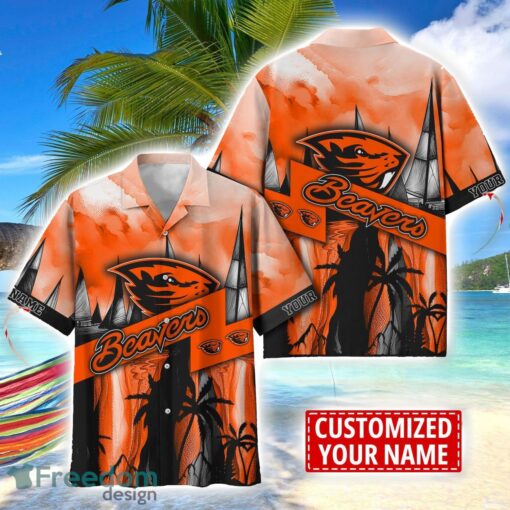 Oregon State Beavers Hawaii Shirt Custom Name Sports Team Beach Shirt Product Photo 1