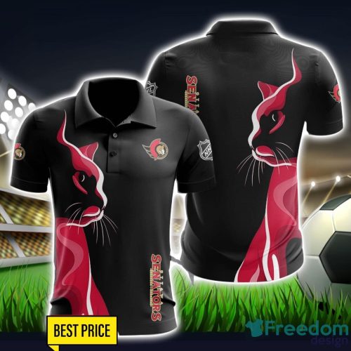 Ottawa Senators 3D Polo Shirt Black Color For Men Product Photo 1