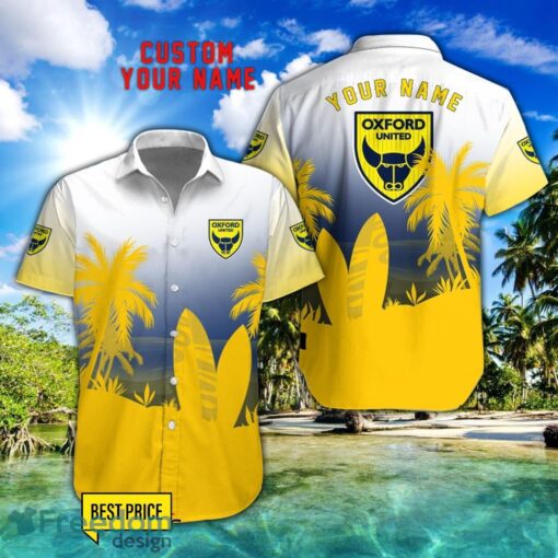 Oxford United F.C Combo Hawaiian Shirt And Shorts Surfboards Coconut Custom Name For Fans Product Photo 1