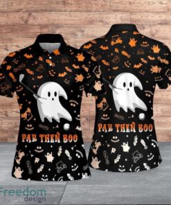 Par Then Boo Custom Dark Style Halloween Pattern Golf For Women  Polo Shirt