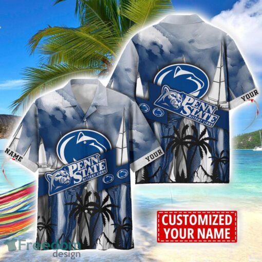 Penn State Nittany Lions Hawaii Shirt Custom Name Sports Team Beach Shirt Product Photo 1