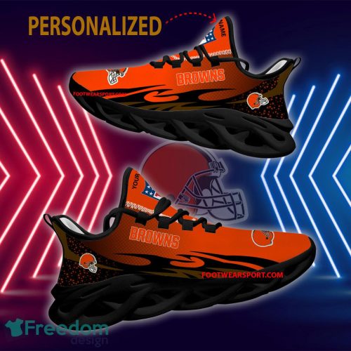 Personalized NFL Cleveland Browns Max Soul Shoes New Design Distinctive Chunky Sneaker - NFL Cleveland Browns Max Soul Shoes Personalized Photo 2