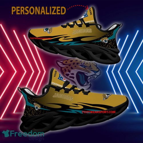 Personalized NFL Jacksonville Jaguars Max Soul Shoes New Design Statement Running Sneaker - NFL Jacksonville Jaguars Max Soul Shoes Personalized Photo 2