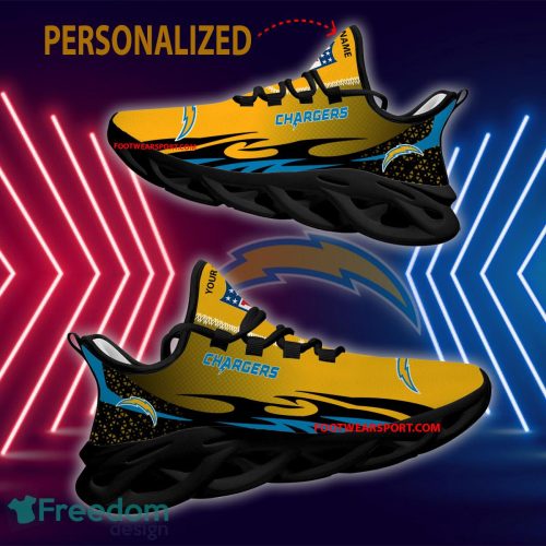 Personalized NFL Los Angeles Chargers Max Soul Shoes New Design Contemporary Running Sneaker - NFL Los Angeles Chargers Max Soul Shoes Personalized Photo 2