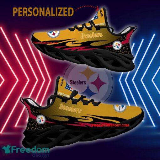 Personalized NFL Pittsburgh Steelers Max Soul Shoes New Design Trendy Running Sneaker - NFL Pittsburgh Steelers Max Soul Shoes Personalized Photo 2