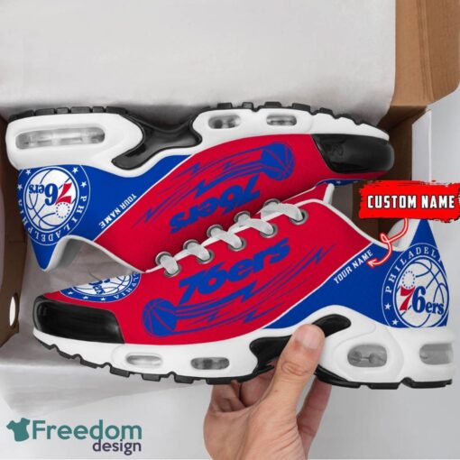 Philadelphia 76ers NBA Air Cushion Sports Shoes Custom Name TN Sneakers For Fans Product Photo 2