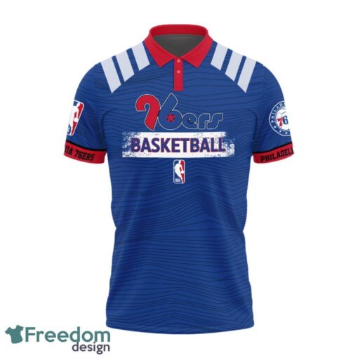 Philadelphia 76ers Style NBA Basketball Team 3D Polo Shirt Product Photo 2