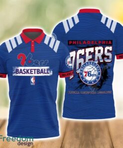 Philadelphia 76ers Style NBA Basketball Team 3D Polo Shirt Product Photo 1