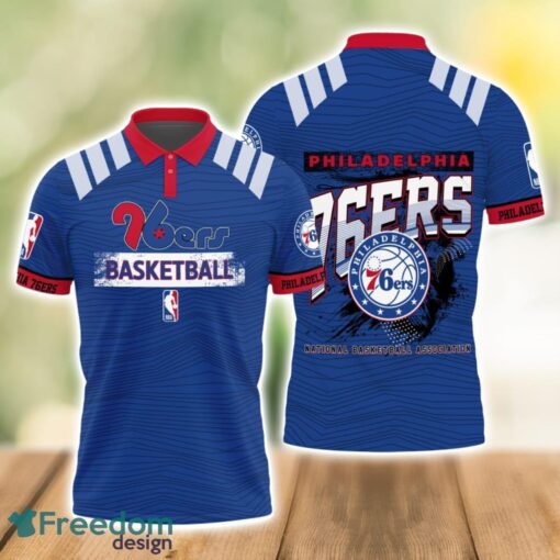 Philadelphia 76ers Style NBA Basketball Team 3D Polo Shirt Product Photo 1