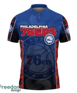 Philadelphia 76ers Style NBA Basketball Team Black 3D Polo Shirt new Designs For Fans Product Photo 1