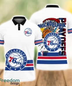 Philadelphia 76ers Style NBA Basketball Team Black 3D Polo Shirt Special For Fans Product Photo 1