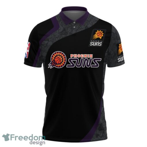 Phoenix Suns Style NBA Basketball Team Black 3D Polo Shirt Product Photo 2