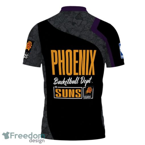 Phoenix Suns Style NBA Basketball Team Black 3D Polo Shirt Product Photo 3