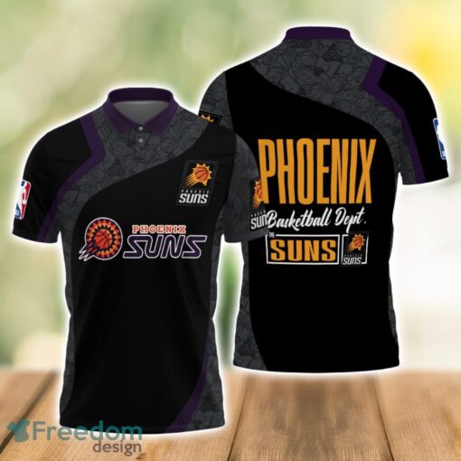 Phoenix Suns Style NBA Basketball Team Black 3D Polo Shirt Product Photo 1