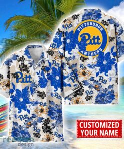 Pittsburgh Panthers Aloha 3D Hawaiian Shirt Flower Sport Team Beach Shirt Custom Name