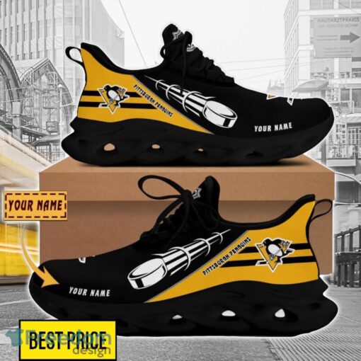 Pittsburgh Penguins Custom Name Sneakers Limited Max Soul Shoes For Men Women Product Photo 2