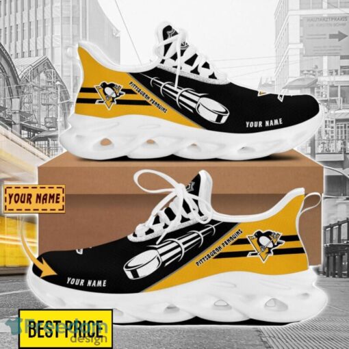 Pittsburgh Penguins Custom Name Sneakers Limited Max Soul Shoes For Men Women Product Photo 1