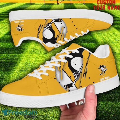 Pittsburgh Penguins NHL Custom Name Unique Gift Low Top Skate Shoes Gifts For Fan Product Photo 2