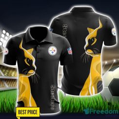 Pittsburgh Steelers 3D Polo Shirt Black Color For Men