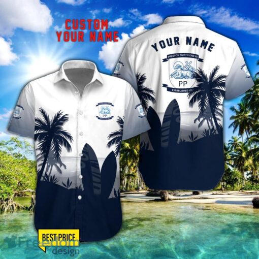 Preston North End F.C Combo Hawaiian Shirt And Shorts Surfboards Coconut Custom Name For Fans Product Photo 1