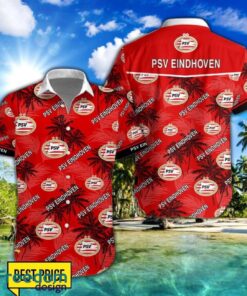 PSV 3D Hawaiian Shirt and Shorts Vinatge Tree Pattern Beach Shirt For Fans