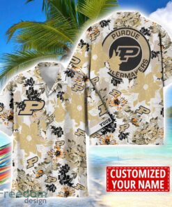 Purdue Boilermakers Aloha 3D Hawaiian Shirt Flower Sport Team Beach Shirt Custom Name