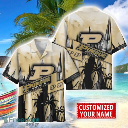 Purdue Boilermakers Hawaii Shirt Custom Name Sports Team Beach Shirt Product Photo 1