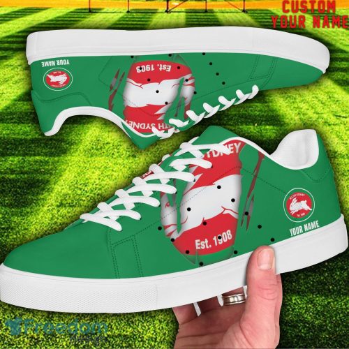 Rabbitohs NRL Custom Name Unique Gift Low Top Skate Shoes Gifts For Fans Product Photo 2