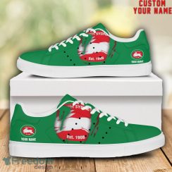 Rabbitohs NRL Custom Name Unique Gift Low Top Skate Shoes Gifts For Fans