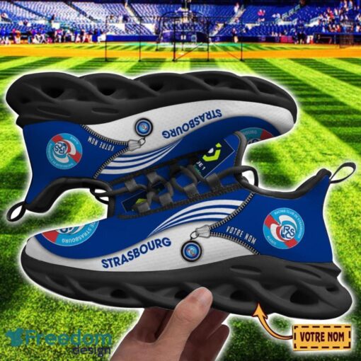 RC Strasbourg Alsace Max Soul Shoes Personalized Name Sneakers For Fans Product Photo 2