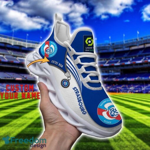 RC Strasbourg Alsace Max Soul Shoes Personalized Name Sneakers For Fans Product Photo 3