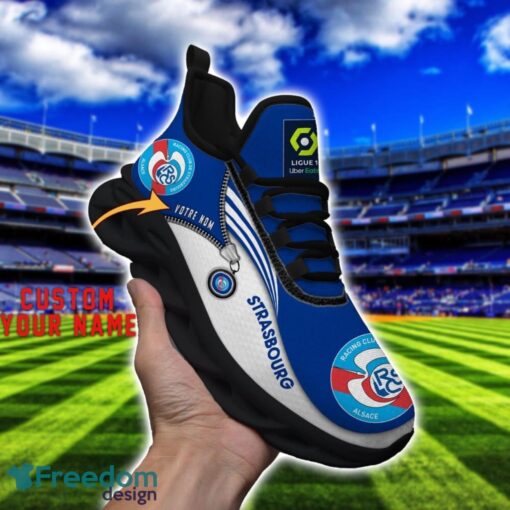 RC Strasbourg Alsace Max Soul Shoes Personalized Name Sneakers For Fans Product Photo 4