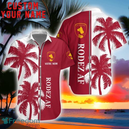 Rodez Aveyron Football Coconut Pattern Hawaiian Shirt And Shorts Personalized Name Unique Gift For Summer Product Photo 1