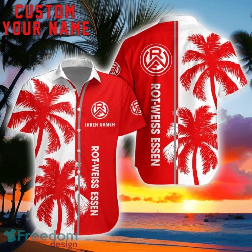 Rot-Weiss Essen e.V Coconut Pattern Hawaiian Shirt And Shorts Personalized Name Unique Gift For Summer Product Photo 1