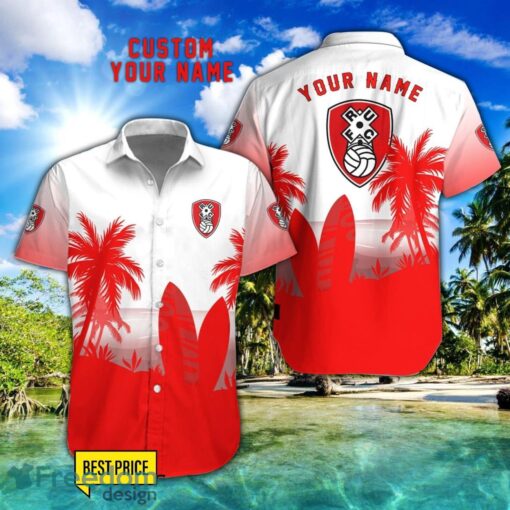 Rotherham United Combo Hawaiian Shirt And Shorts Surfboards Coconut Custom Name For Fans Product Photo 1