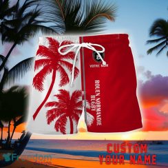 Rouen Normandie Rugby Coconut Pattern Hawaiian Shirt And Shorts Personalized Name Unique Gift For Summer Product Photo 2