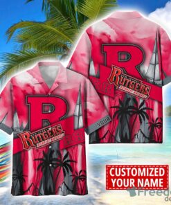 Rutgers Scarlet Knights Hawaii Shirt Custom Name Sports Team Beach Shirt