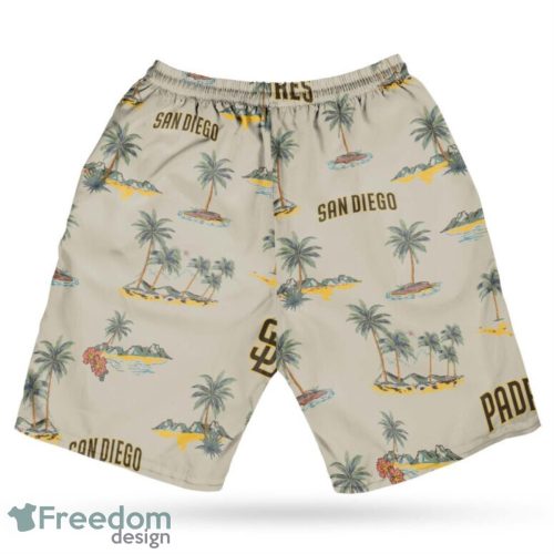 San Diego Padres MLB Vintage Beach Pattern Logo 3D Hawaiian Shirt And Shorts Product Photo 4