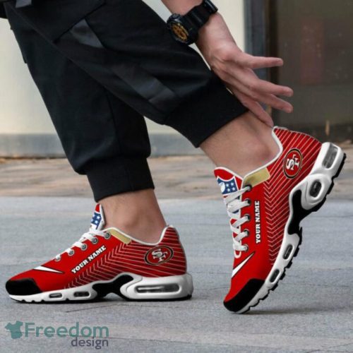 San Francisco Ers Custom Name NFL Striped Pattern Air Cushion Sneakers Product Photo 2