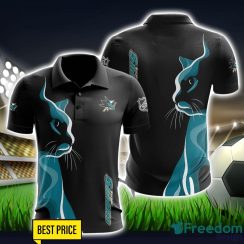 San Jose Sharks 3D Polo Shirt Black Color For Men