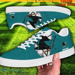 San Jose Sharks NHL Custom Name Unique Gift Low Top Skate Shoes Gifts For Fan Product Photo 2