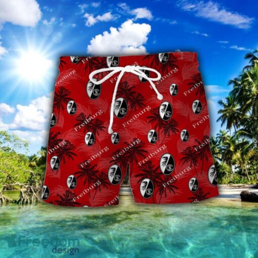 SC Freiburg 3D Hawaiian Shirt and Shorts Vinatge Tree Pattern Beach Shirt For Fans Product Photo 2