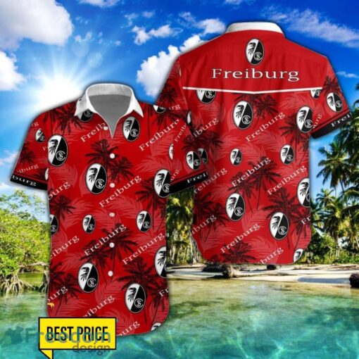 SC Freiburg 3D Hawaiian Shirt and Shorts Vinatge Tree Pattern Beach Shirt For Fans Product Photo 1