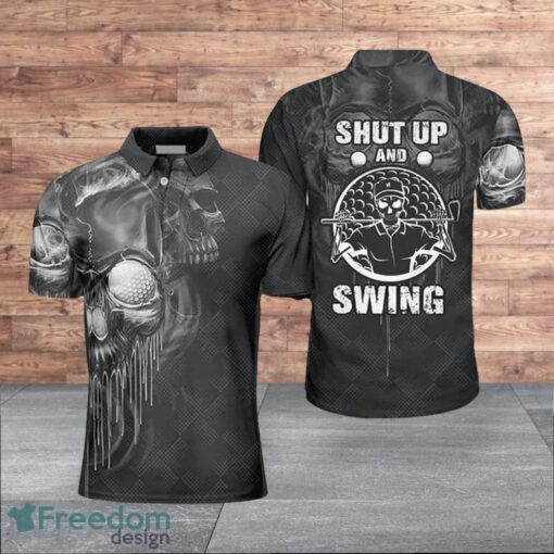 Scary Skull Golf Design Dark Style For Men Polo Shirt Product Photo 1