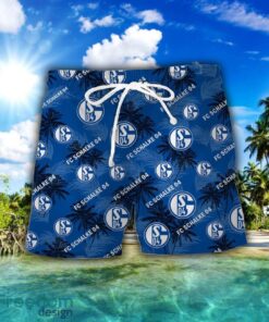 Schalke 04 3D Hawaiian Shirt and Shorts Vinatge Tree Pattern Beach Shirt For Fans Product Photo 2