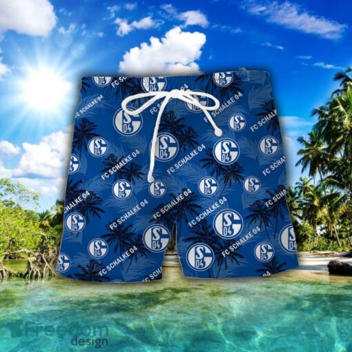 Schalke 04 3D Hawaiian Shirt and Shorts Vinatge Tree Pattern Beach Shirt For Fans Product Photo 2