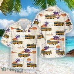 School Bus 1990s Blue Bird TC2000 RE In Australia Hawaiian Shirt 3D Printed Shirt