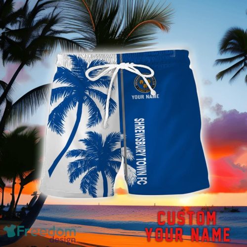 Shrewsbury Town Coconut Pattern Hawaiian Shirt And Shorts Personalized Name Unique Gift For Summer Product Photo 2