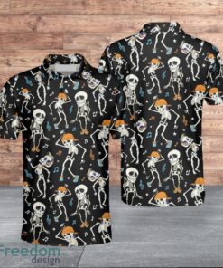 Skeleton Chilling Halloween Music And Skeleton For Men Polo Shirt