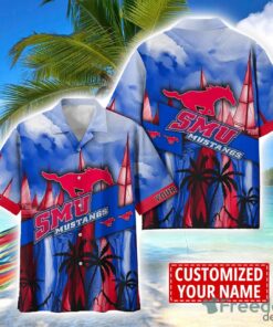 SMU Mustangs Hawaii Shirt Custom Name Sports Team Beach Shirt